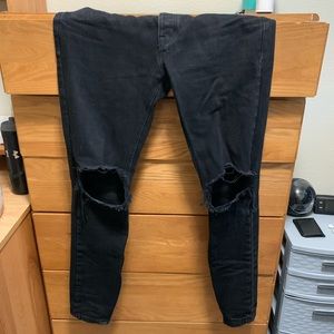 mnml M1 - Black Distressed Faded Denim